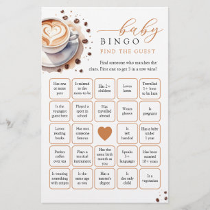 Bébé brasse du café Trouvez l'invité Bingo Game