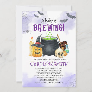 Bébé brasse Halloween Baby shower Invitation