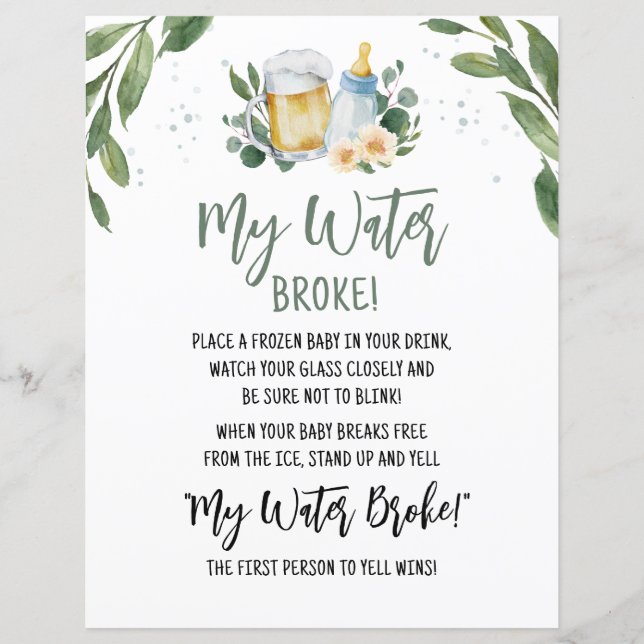 Bébé brasse la verdure Mon eau Broke Jeu Signal (Devant)