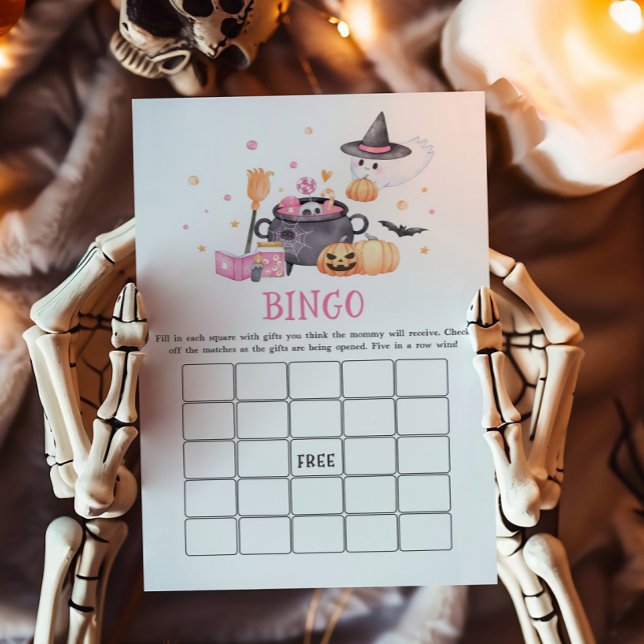Bébé brasse rose Halloween jeu de Bingo (Baby is Brewing Baby Shower Bingo Game)