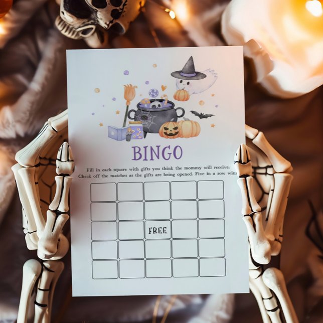 Bébé brasse violet Halloween Jeu de Bingo (Baby is Brewing Baby Shower Bingo Game)