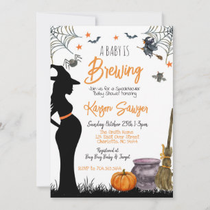 Bébé brasser Halloween Baby shower Invitation