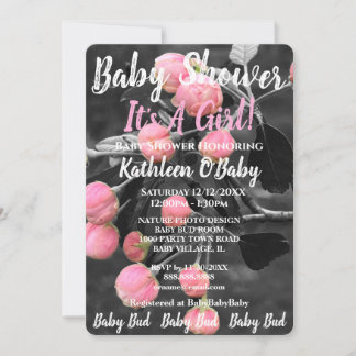 BÉBÉ BUD PHOTO BÉBÉ FILLE DOUCHE INVITATION