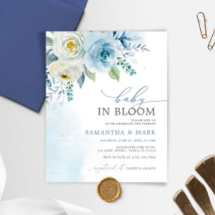 Bébé BUDGET en fleur Dusty Baby shower Invitation