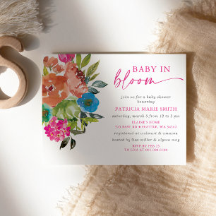 Bébé budget en fleur rose Baby shower floral fille
