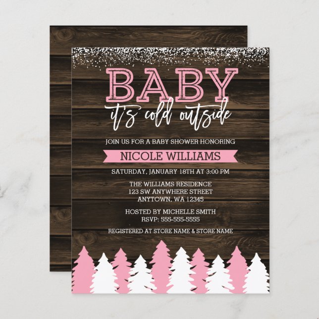 Bébé budget Il fait froid dehors de la neige fille (Devant / Derrière)