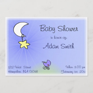 Bébé buggy and moon - Invitations de douches pour