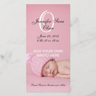 Bébé Carte photo fille Faire-part de naissance