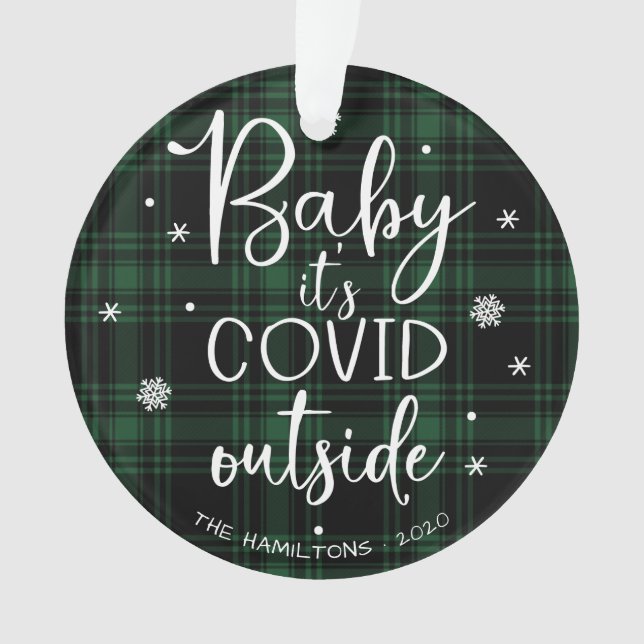 Bébé c'est Covid dehors drôle de Noël vert (devant)