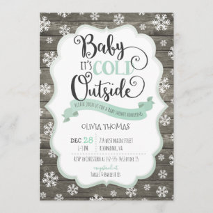 Bébé c'est froid dehors Baby shower Invitation