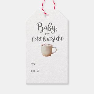 Bébé C'est froid dehors Chaud cacao rose étiquette