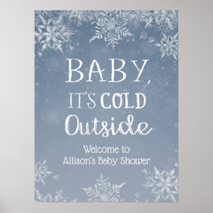 Bébé C'est froid hiver Baby shower Affiche de bien
