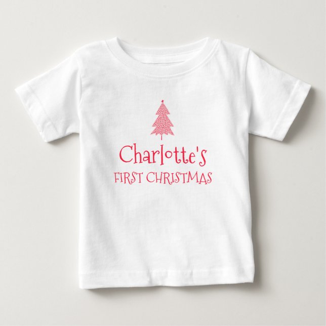 Bébé Charlotte pour son premier Noël T-shirt avec  (Devant)