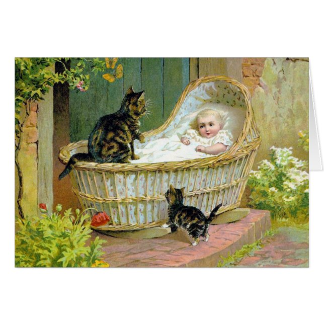 Bébé, chat et chaton (Devant horizontal)