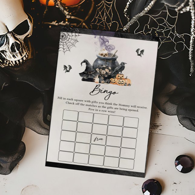 Bébé Chaudron de Sorcière Prépare des Jeux de Bing (A Baby is Brewing Halloween Baby Shower Bingo Game)