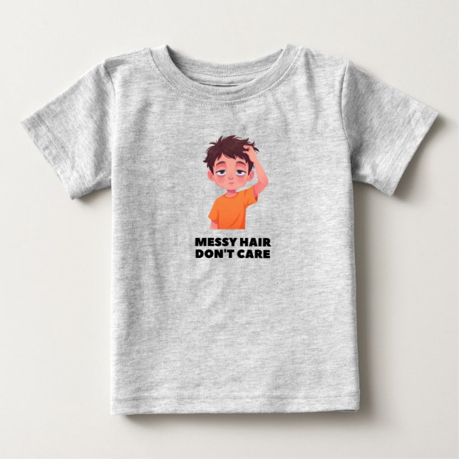 Bébé Cheveux Décoiffés, On S'en Fout T-shirt Drôle pour (Devant)