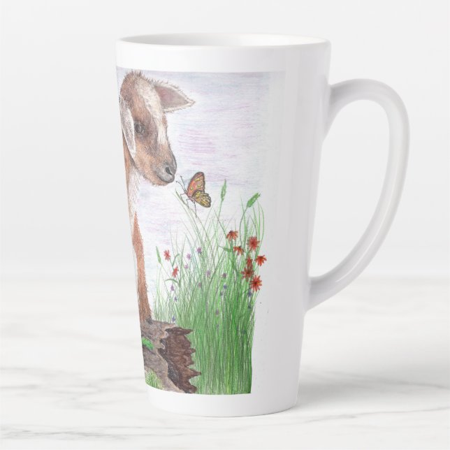 Bébé chèvre Latte Mug (Droite)