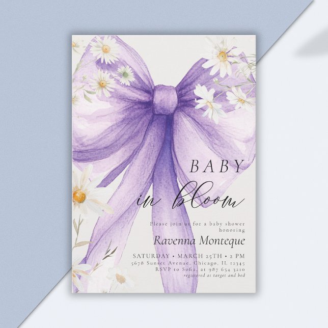 Bébé Chic en Fleur Invitation Baby Shower Arc-en-c (Créateur téléchargé)