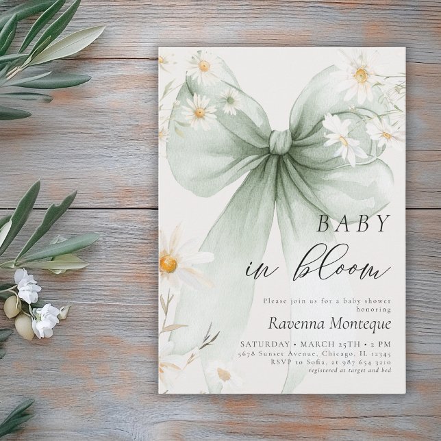 Bébé Chic en Fleur Invitation pour Baby Shower aux (Créateur téléchargé)