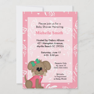 Bébé Chien mignon Douche Invitations