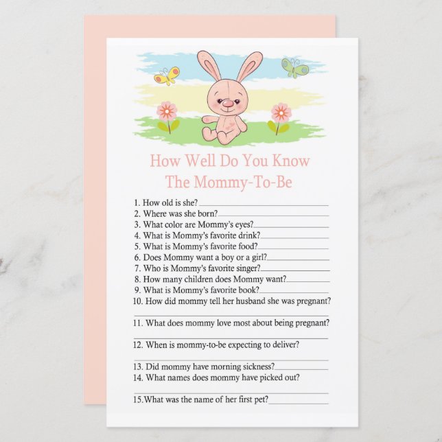 Bébé Comment bien connaissez-vous le jeu baby show (Devant / Derrière)