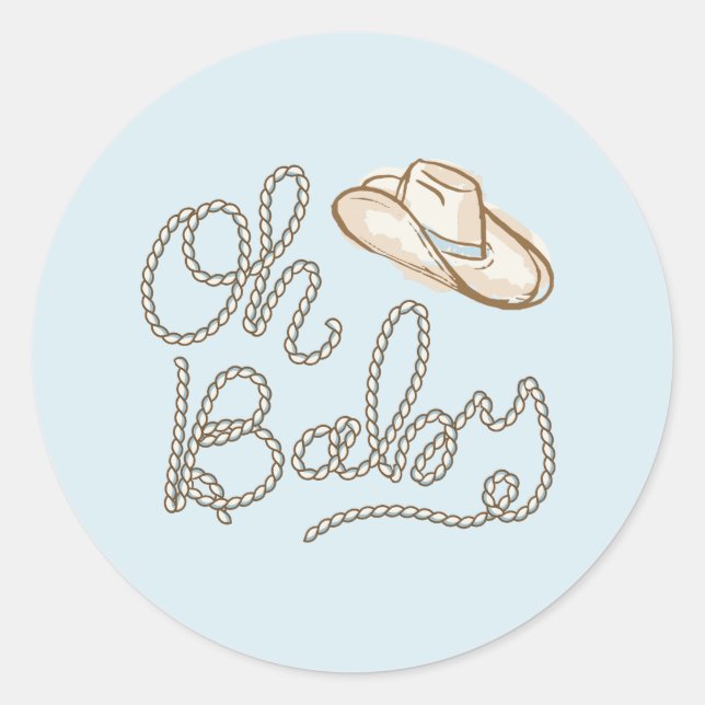Bébé Cowboy Sticker Baby shower du désert (Devant)