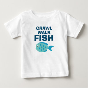 Bébé Crawl Walk Poisson drôle T-shirt de pêche pour béb