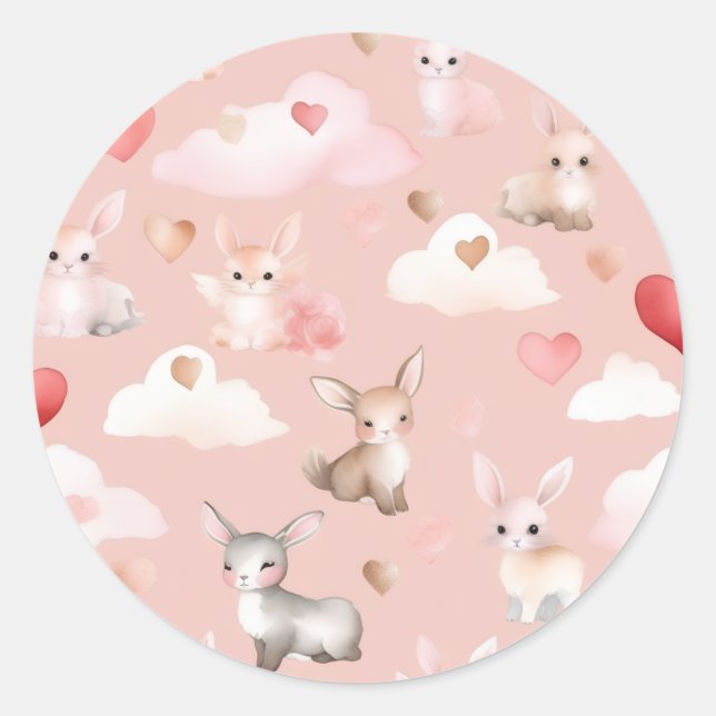 Bébé Cupidon Animaux Autocollants Mignons – Aquare (Devant)