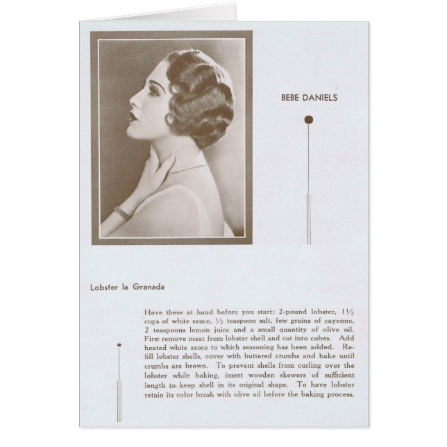 Bebe Daniels Lobster Recette (Devant)