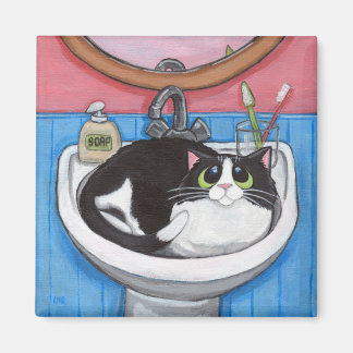Bébé dans l'évier - Aimant de chat