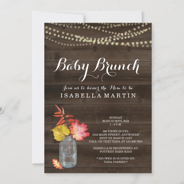 Bébé d'automne Brunch Invitation (Devant)