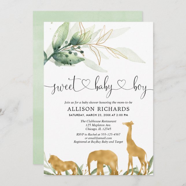 Bébé de bonbon à invitation de baby shower de (Devant / Derrière)