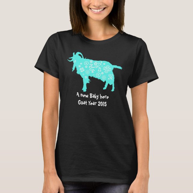 Bébé de chèvre bleu ici 2015 T-shirt de maternité  (Devant)