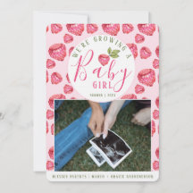 Bébé de framboises roses Invitation de fille