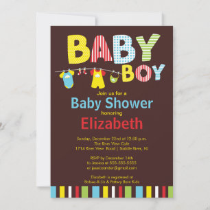 Bébé de garde-robe Invitations de douche pour bébé