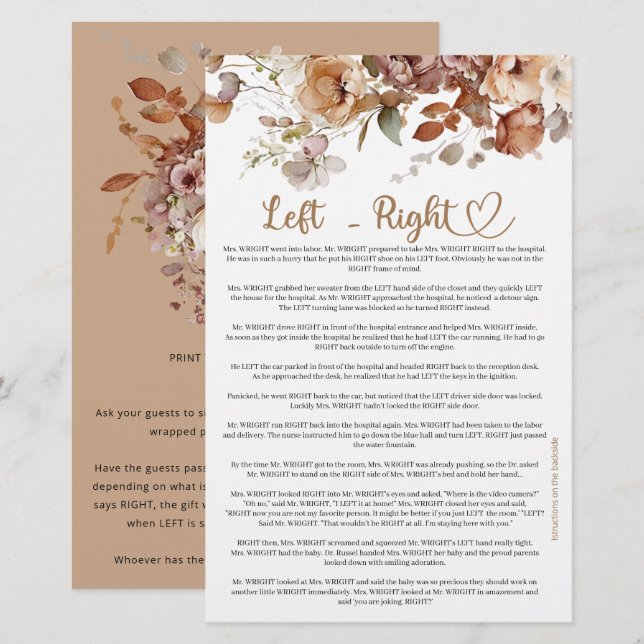 Bébé de gauche à droite dans le Baby shower floral (Devant / Derrière)