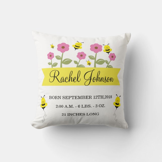 Bébé de l'abeille mignonne Coussin (Recto)