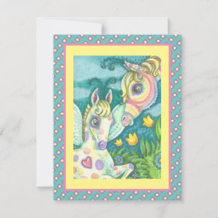 BÉBÉ DE PÂQUES, CHEVAL DE PRINTEMPS, CARTE PLAT FA