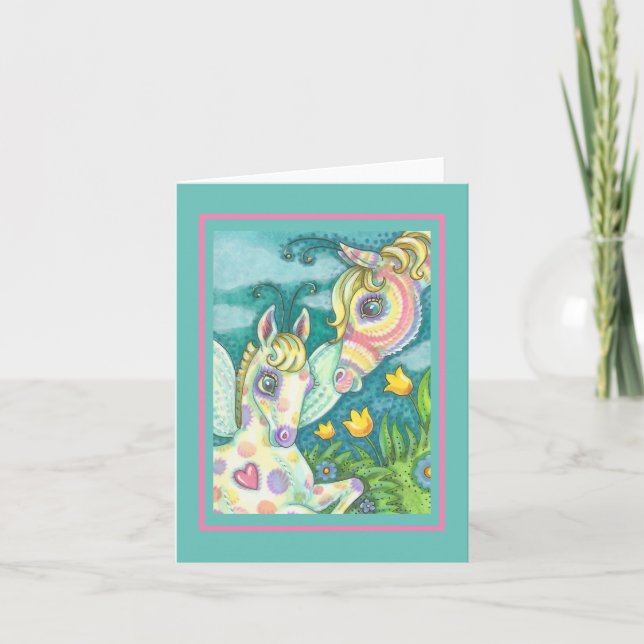 BÉBÉ DE PÂQUES, PONI DE PRINTEMPS, CARTE DE REMARQ (Devant)