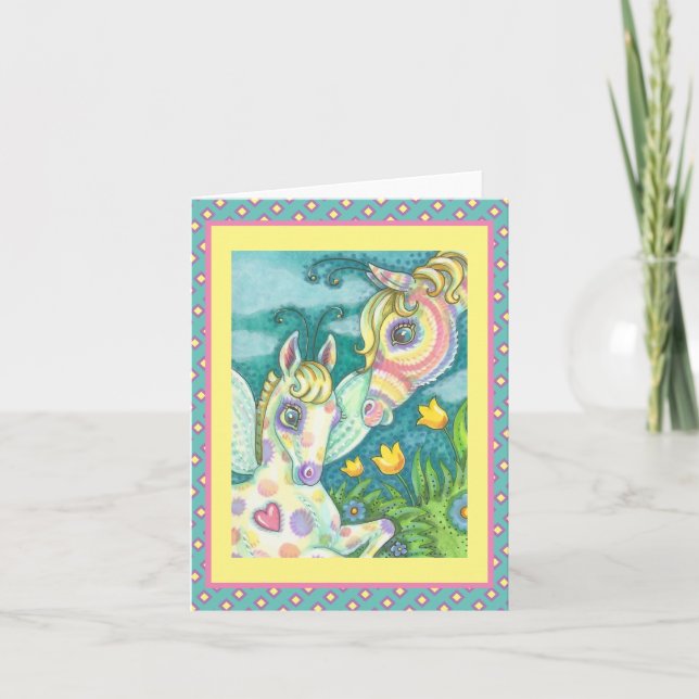 BÉBÉ DE PÂQUES, PONI DE PRINTEMPS, CARTE DE REMARQ (Devant)