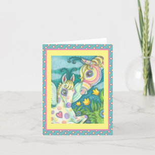 BÉBÉ DE PÂQUES, PONI DE PRINTEMPS, CARTE DE REMARQ