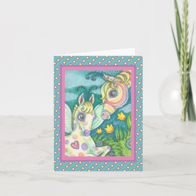 BÉBÉ DE PÂQUES, PONI DE PRINTEMPS, CARTE DE REMARQ (Devant)