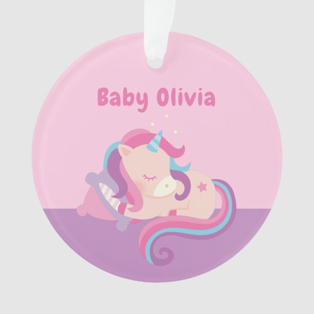Bébé de sommeil mignon de licorne personnalisé (devant)