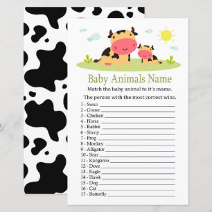 Bébé de vache Animaux Nom Jeu