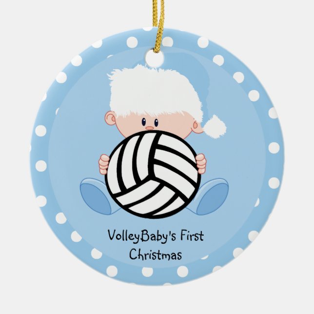 Bébé de volley-ball 1er ornement de Noël (Devant)