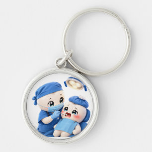 Bébé Dentiste Mignon Porte-Clés Rond