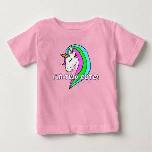 Bébé Deux jolis T-Shirt Licorne Arc-en-Ciel pour Tout-P