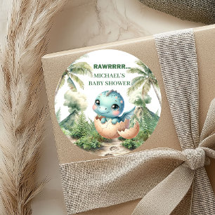 Bébé Dino Éclosion Prochaine Autocollants Fête de 