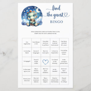 Bébé dino étoile nuit Trouver l'invité Bingo jeu