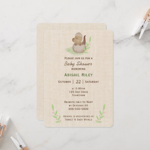 Bébé Dinosaure Oeuf Sur Invitation Burlap